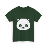 Panda Face Panda Animal T-Shirt - Forest Green