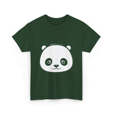 Panda Face Panda Animal T-Shirt - Forest Green