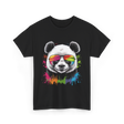 Panda in Sunglasses Animal Art T-Shirt - Black