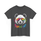 Panda in Sunglasses Animal Art T-Shirt - Dark Heather