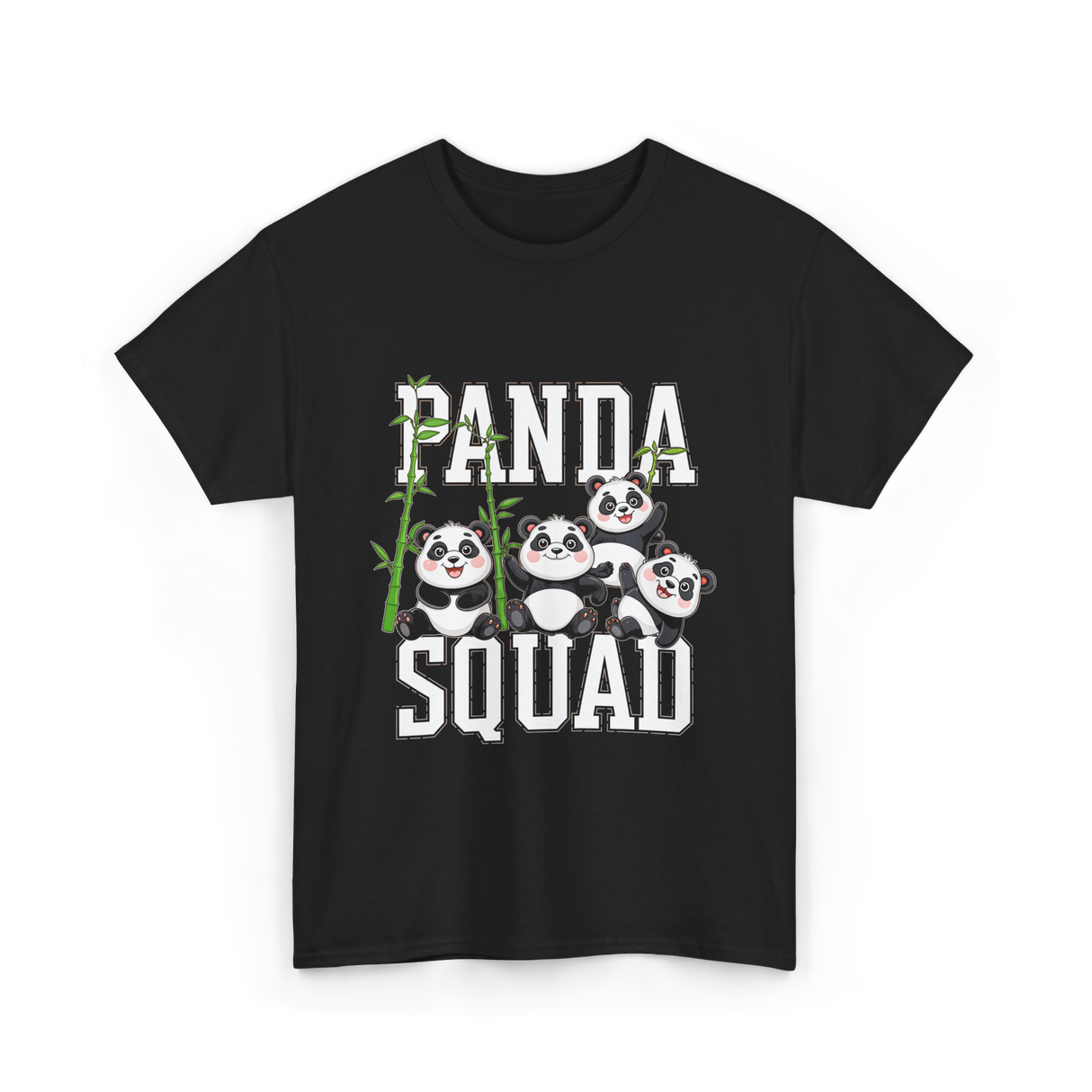 Panda Squad Panda Bears T-Shirt - Black