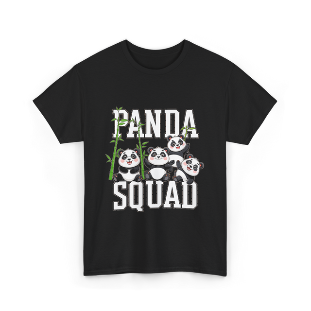 Panda Squad Panda Bears T-Shirt - Black