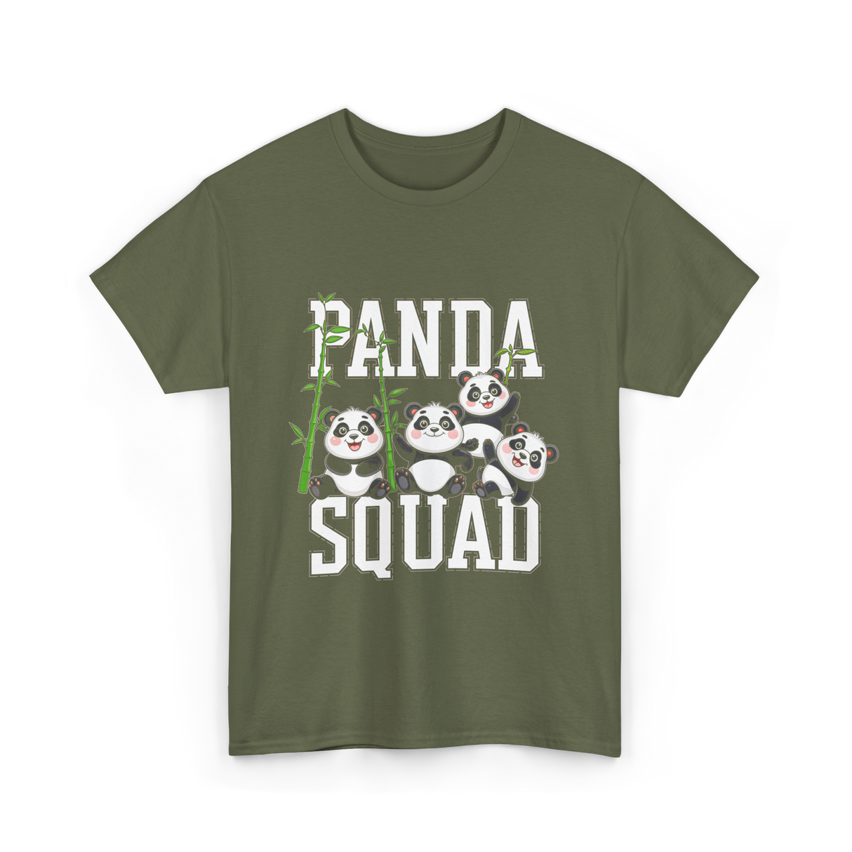 Panda Squad Panda Bears T-Shirt - Military Green