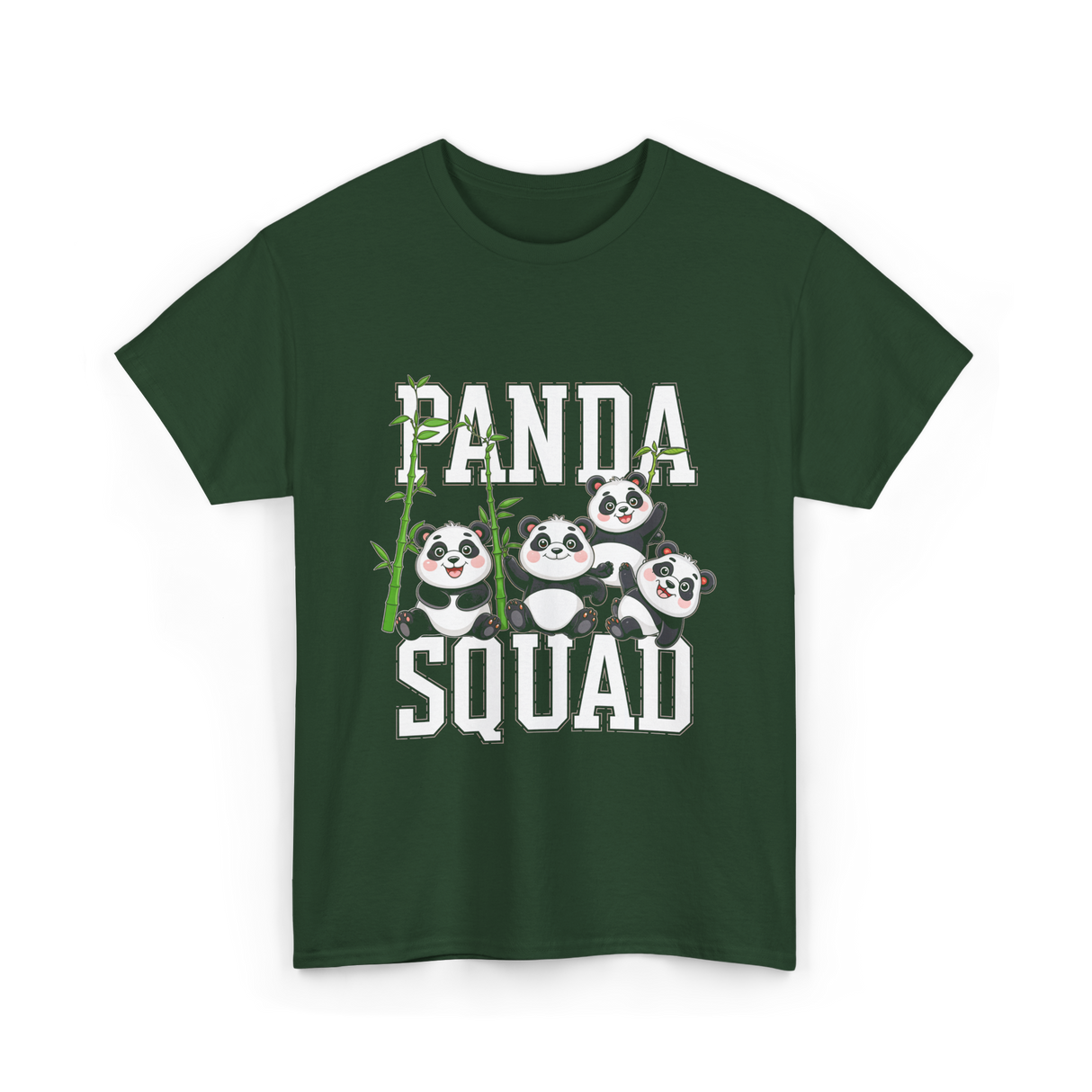 Panda Squad Panda Bears T-Shirt - Forest Green