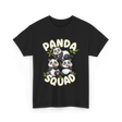 Panda Squad Panda Family T-Shirt - Black