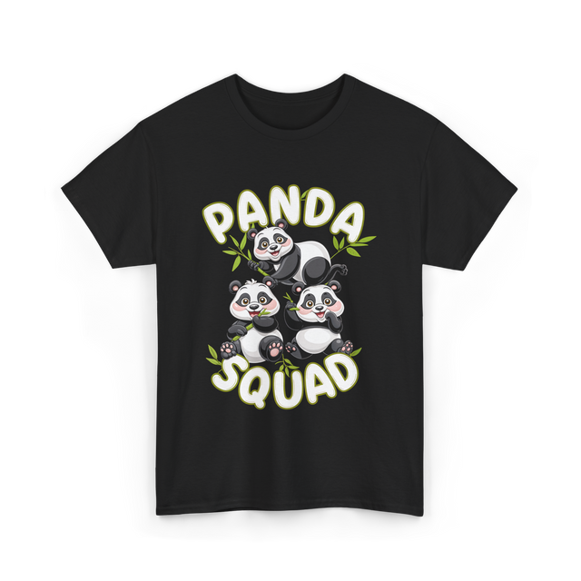 Panda Squad Panda Family T-Shirt - Black