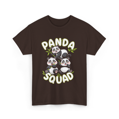 Panda Squad Panda Family T-Shirt - Dark Chocolate