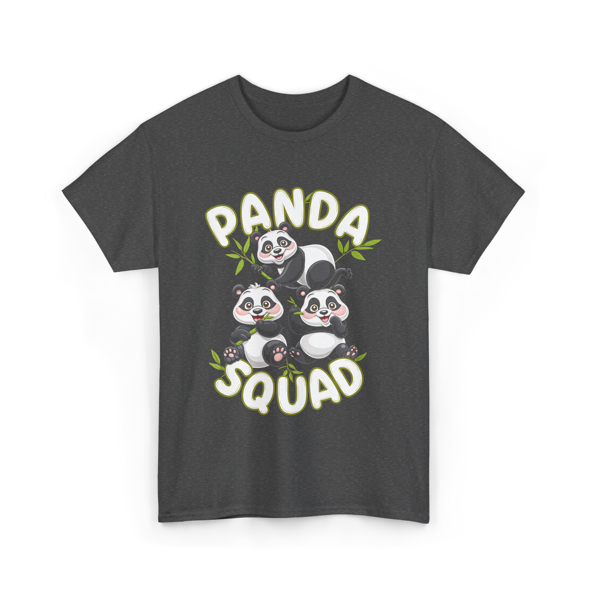 Panda Squad Panda Family T-Shirt - Dark Heather