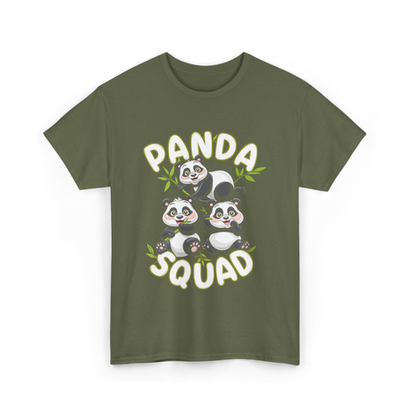 Panda Squad Panda Family T-Shirt - Military Green