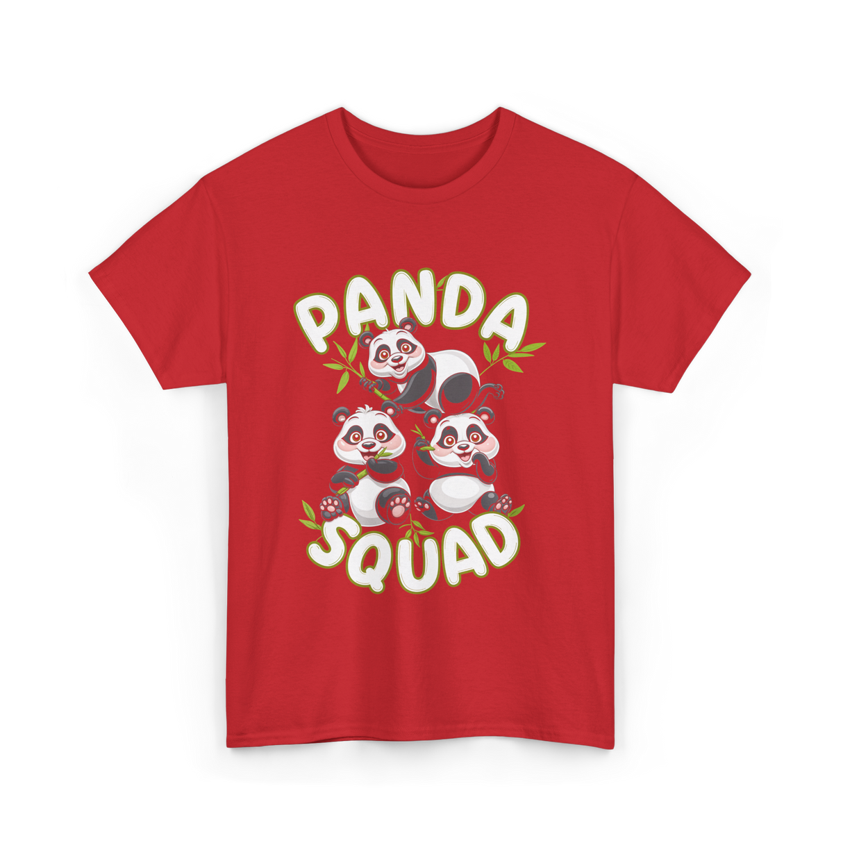 Panda Squad Panda Family T-Shirt - Red