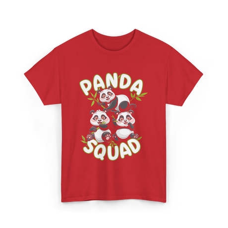 Panda Squad Panda Family T-Shirt - Red