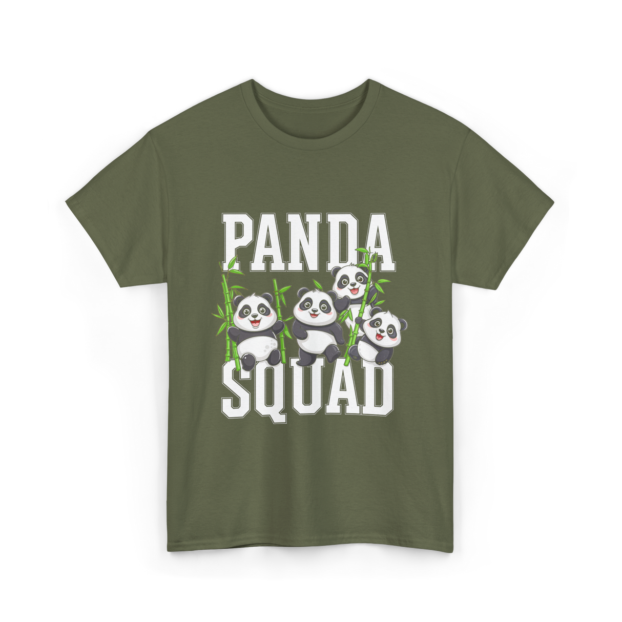 Panda Squad Panda Friends T-Shirt - Military Green