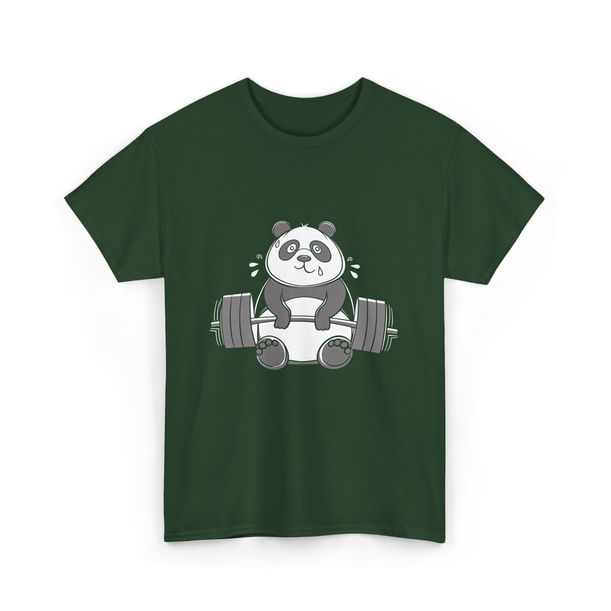 Panda Weightlifting Fitness Panda T-Shirt - Forest Green