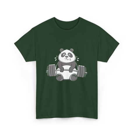 Panda Weightlifting Fitness Panda T-Shirt - Forest Green