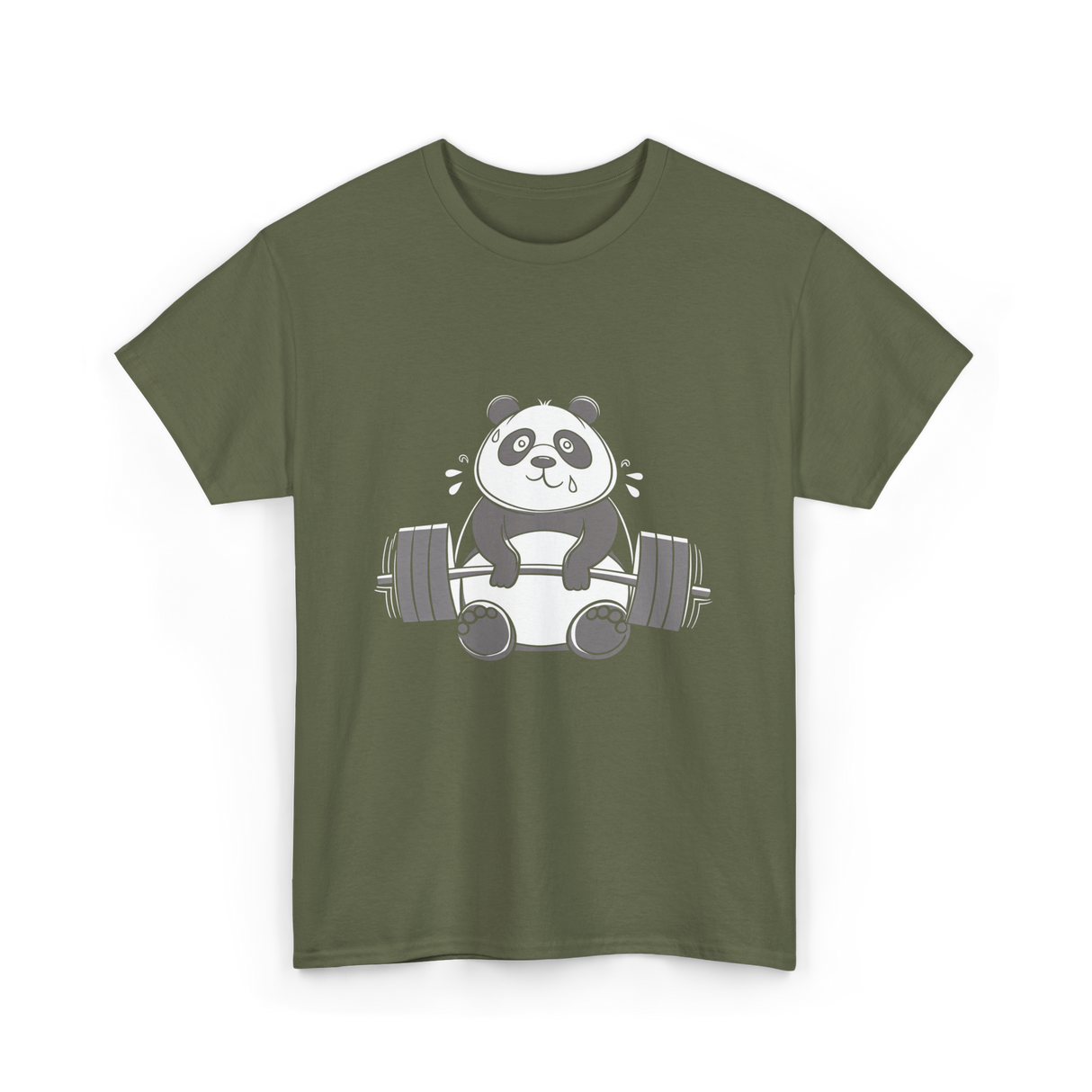 Panda Weightlifting Fitness Panda T-Shirt - Military Green