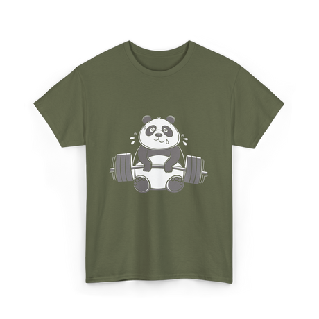 Panda Weightlifting Fitness Panda T-Shirt - Military Green