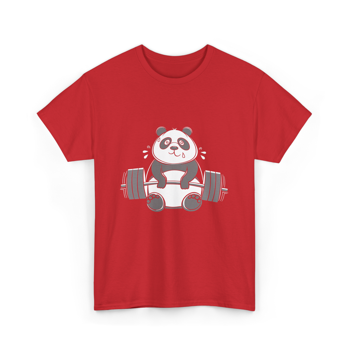 Panda Weightlifting Fitness Panda T-Shirt - Red