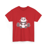 Panda Weightlifting Fitness Panda T-Shirt - Red