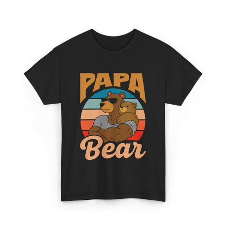 Papa Bear Animal Dad T-Shirt - Black