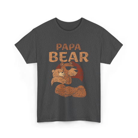 Papa Bear Animal Dad T-Shirt - Dark Heather