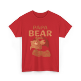 Papa Bear Animal Dad T-Shirt - Red