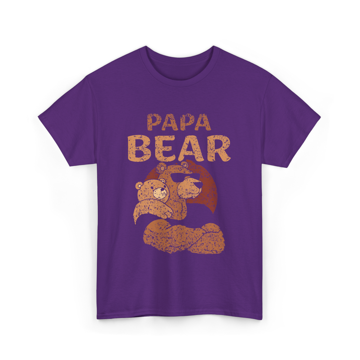 Papa Bear Animal Dad T-Shirt - Purple