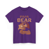 Papa Bear Animal Dad T-Shirt - Purple