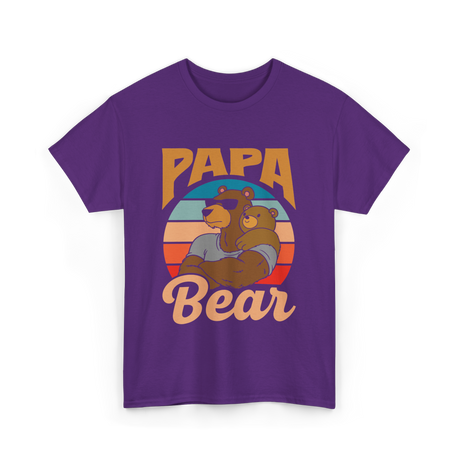 Papa Bear Animal Dad T-Shirt - Purple