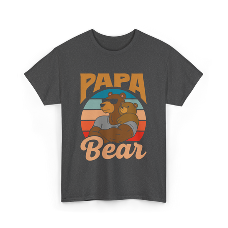 Papa Bear Animal Dad T-Shirt - Dark Heather