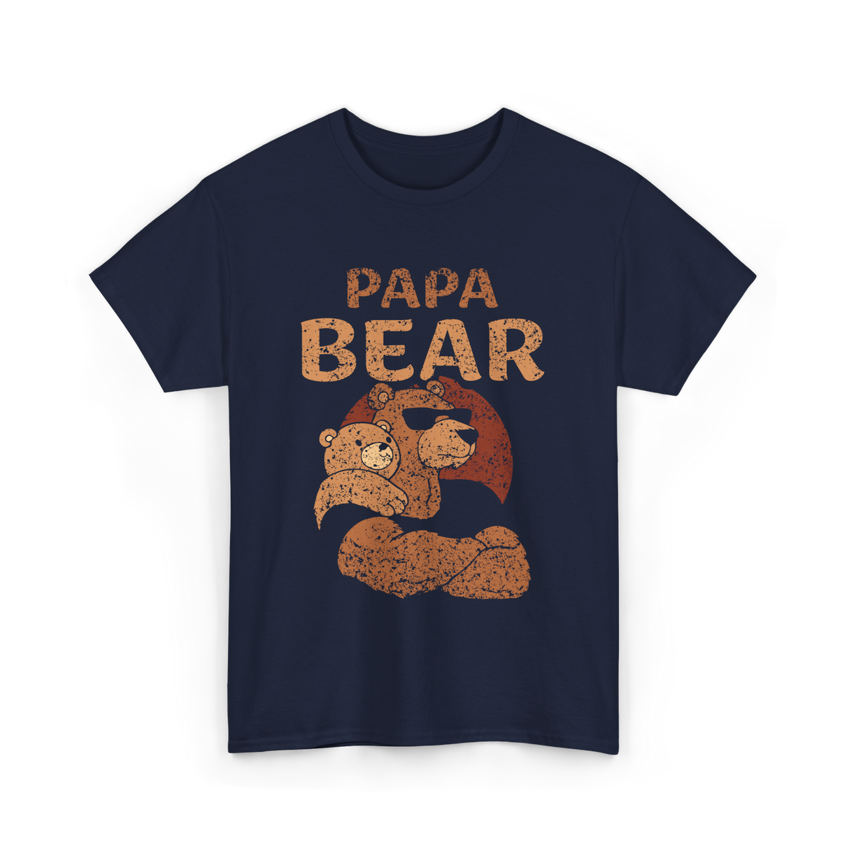 Papa Bear Animal Dad T-Shirt - Navy