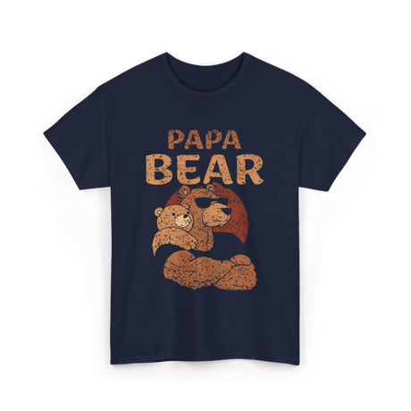 Papa Bear Animal Dad T-Shirt - Navy