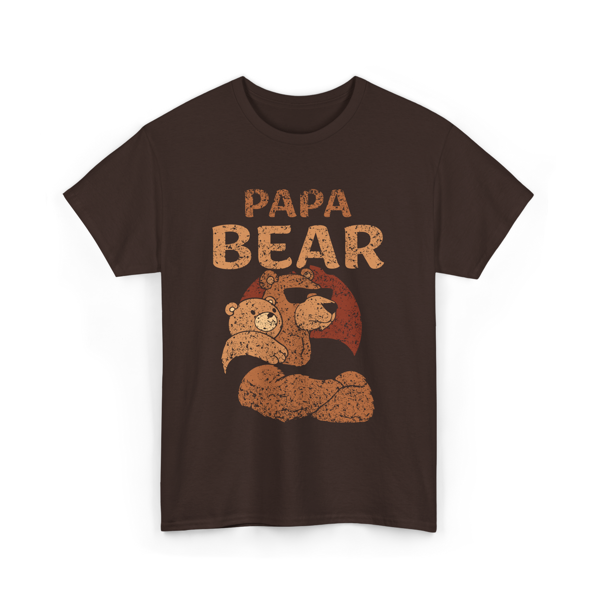 Papa Bear Animal Dad T-Shirt - Dark Chocolate