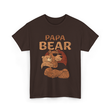 Papa Bear Animal Dad T-Shirt - Dark Chocolate