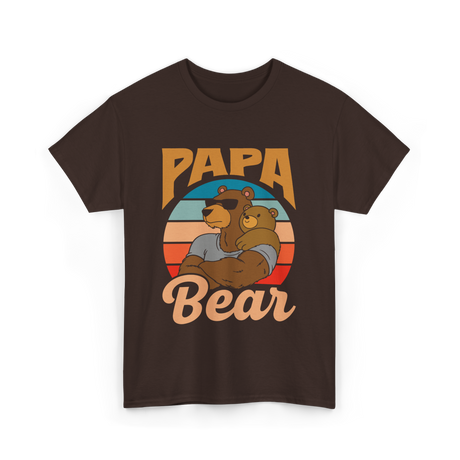 Papa Bear Animal Dad T-Shirt - Dark Chocolate