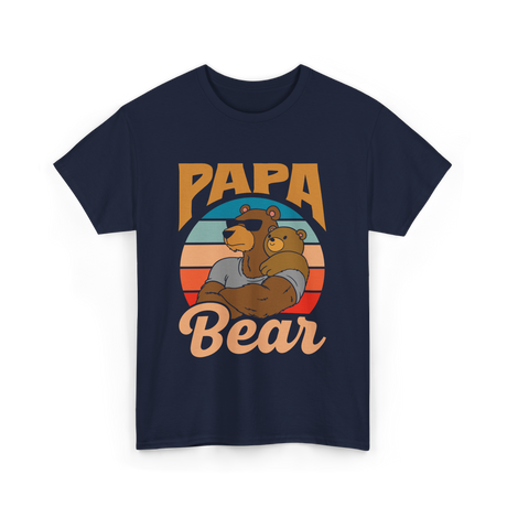 Papa Bear Animal Dad T-Shirt - Navy