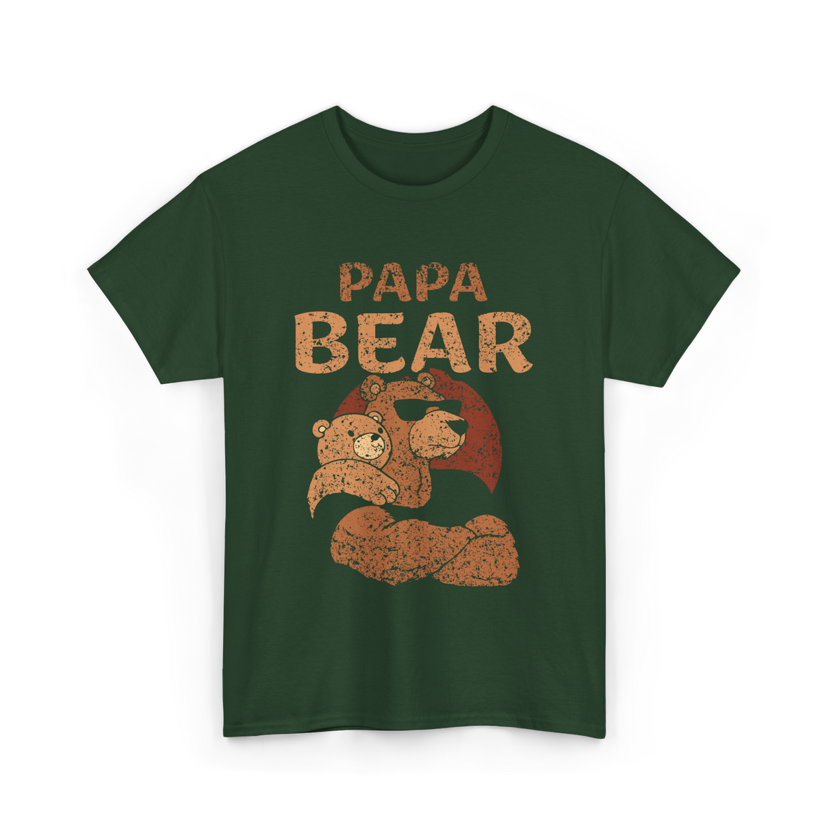 Papa Bear Animal Dad T-Shirt - Forest Green