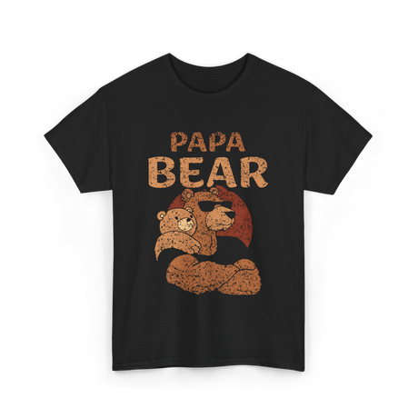 Papa Bear Animal Dad T-Shirt - Black