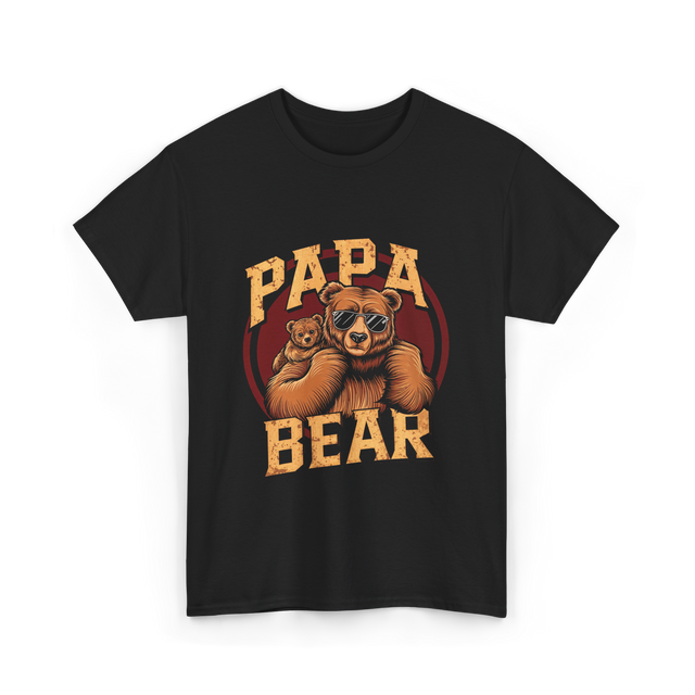 Papa Bear Bear Dad T-Shirt - Black