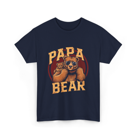 Papa Bear Bear Dad T-Shirt - Navy