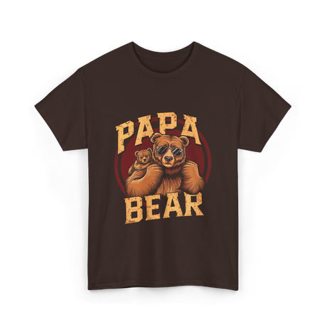 Papa Bear Bear Dad T-Shirt - Dark Chocolate