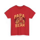 Papa Bear Bear Dad T-Shirt - Red