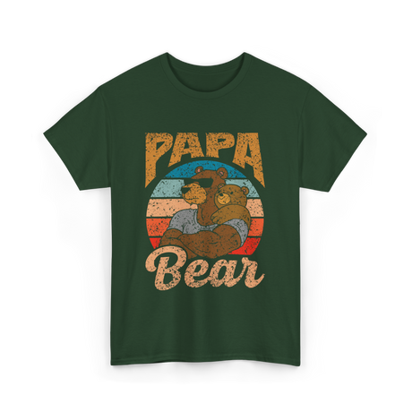 Papa Bear Bear Dad T-Shirt - Forest Green