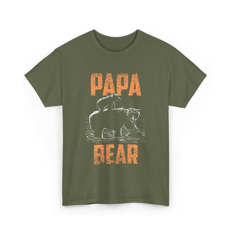 Papa Bear Bear Dad T-Shirt - Military Green