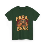 Papa Bear Bear Dad T-Shirt - Forest Green