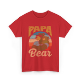 Papa Bear Bear Dad T-Shirt - Red