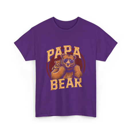 Papa Bear Bear Dad T-Shirt - Purple