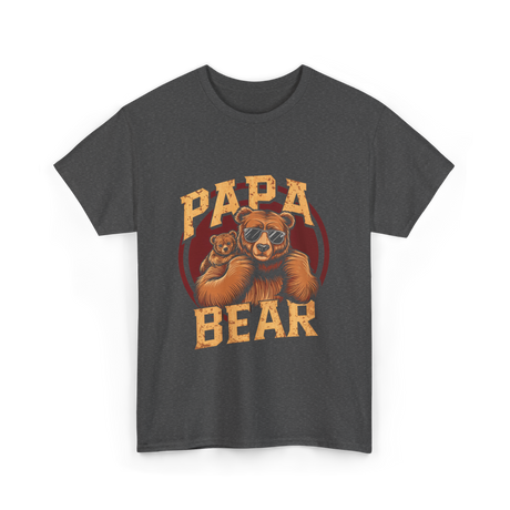 Papa Bear Bear Dad T-Shirt - Dark Heather