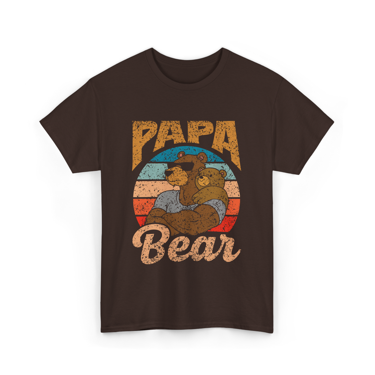 Papa Bear Bear Dad T-Shirt - Dark Chocolate