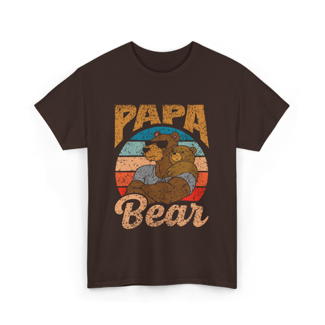 Papa Bear Bear Dad T-Shirt - Dark Chocolate