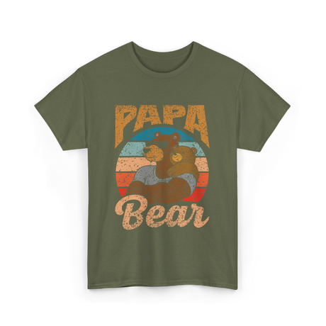 Papa Bear Bear Dad T-Shirt - Military Green